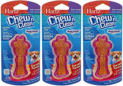 Hartz Tiny Dog Dental Duo Dog Toy Edible Chew Combo [Set of 3]