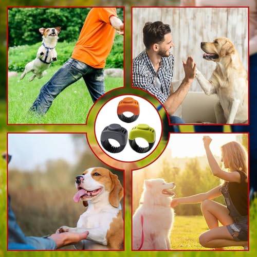 The Set of Easy Clicking Finger Ring Dog Training Clicker Included Large and Small 2 Sizes,Suitable for Dogs Cats Horses traing Allowing Effective Versatile Training (3pcs Grey+Green+Orange) - color: 3pcs Grey+Green+Orange