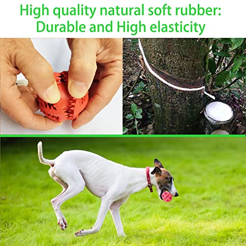 2 Pcs Dog Teeth Ball, Puzzle & Treat Dispensing Dog Toys, Non Toxic Tear Resistant Natural Rubber Toy for Pet Teeth Cleaning/Chewing/Playing/Training (Yellow+Red, 2.36in) - color: Yellow+Red, size: 2.36in