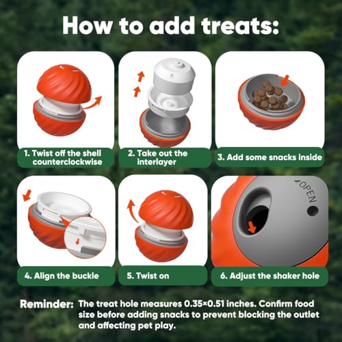 FUNNYDUCK Interactive Dog Toys, Treat Dispensing Dog Feeder Puzzle for Dogs - color: D