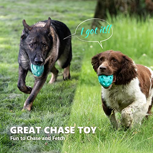 EASTBLUE Dog Toys for Aggressive Chewers, Indestructible Squeaky Football - color: Teal