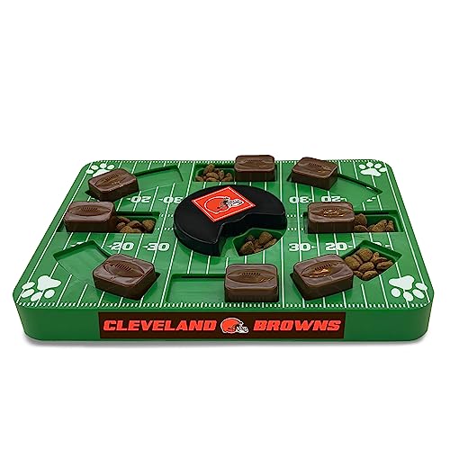 Pets First NFL Cleveland Browns Puzzle Toy for Dogs, Slow Feeder Board for Pets, Interactive Doggie Treat Toy - color: CLEVELAND BROWNS