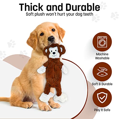 FGA MARKETPLACE Monkey-Fox Flat NO Stuffing NO Squeak Plush Dog Toy, Funny Style Will Entertain Your Pet for Hours, Recommended for Small and Medium Dog 21 INCH Long - color: MONKEY-FOX