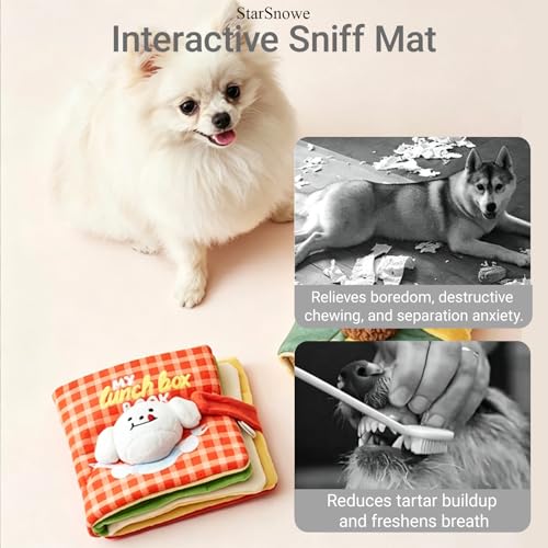 StarSnowe×Cute Dog Enrichment Toys,Squeaky Snuffle Book Series,Interactive Sniff Mat for Mental Stimulation & Slow Feeding,Treat Puzzle Toys for Puppy,Crinkle Gifts (Light Green - Scouts) - color: Light Green - Scouts