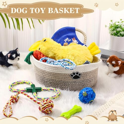 Zopeal Dog Toy Gift Basket Set for Puppy Birthday, Khaki - color: Khaki