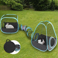 YUEPET Large Rabbit Tunnel, Bunny Tunnel for Small Pets, Ferret playpen - color: Mesh Black Blue