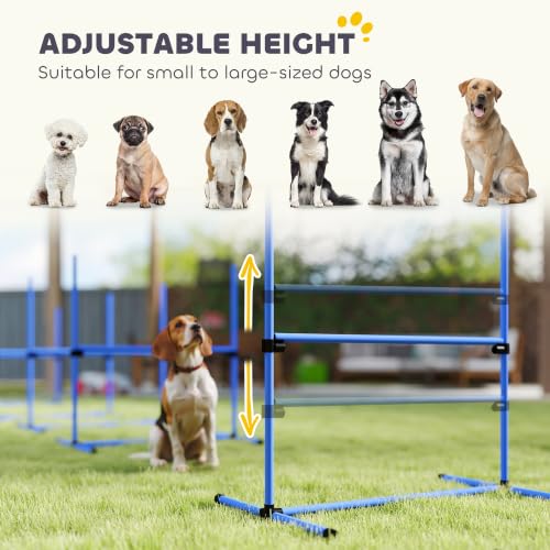 PawHut 4 Piece Dog Agility Training Equipment for Dog Agility Course Blue - color: Blue, size: 4 Piece