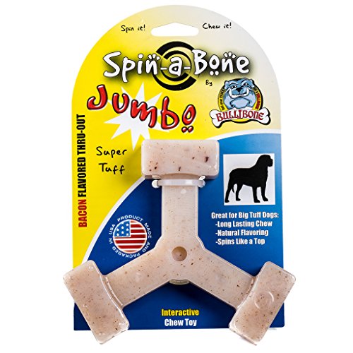 Bullibone Nylon Dog Chew Toy Spin-a-Bone - Interactive Dog Toy, Triggers Natural Instincts, and Improves Oral Health - size: Large Dog Single