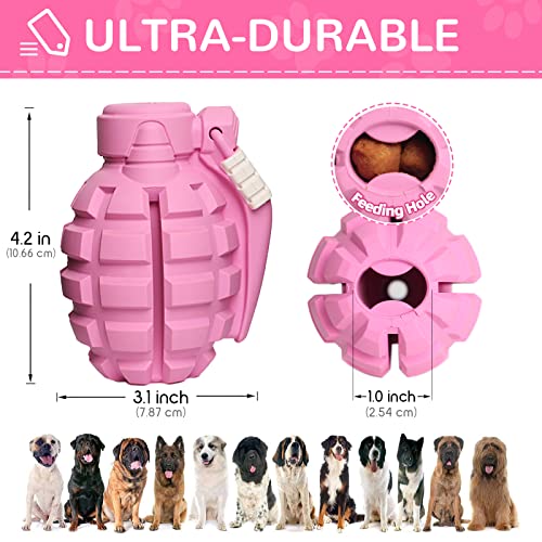 Dog Toys for Aggressive Chewers Large Breed, Fun to Chew (Pink) - color: Pink