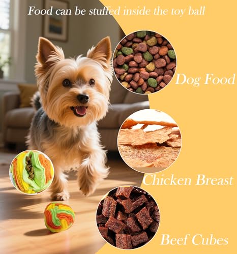 Interactive Dog Snuffle Ball for Puppy (Yellow and Orange)