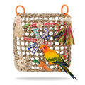 Hypeety Bird Toys Parrot Foraging Toys Bird Chew Toys Parakeet Shredding Seagrass Climbing Mat with Various Toys for Conure, Cockatiel, Lovebird, Parakeet, Budgie (L(Carrot)) - color: L(Carrot)
