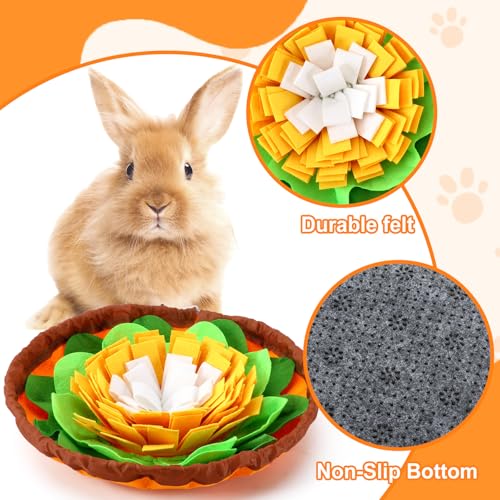 PETKNOWS Rabbit Foraging Mat, Snuffle Puzzle Toy for Small Pets