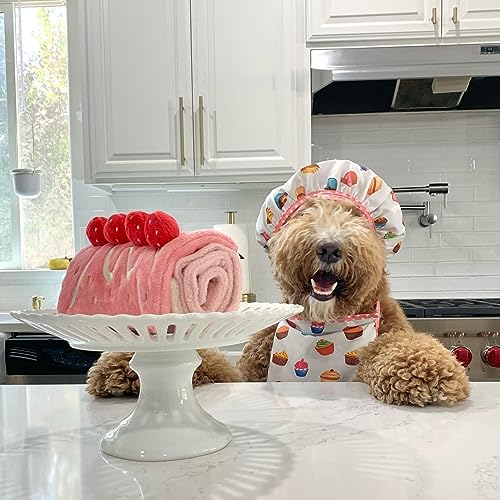 CHEWFFON Birthday Cake Snuffle Dog Toy, Enrichment Treat Hiding Puzzle - style: Strawberry Roll Cake