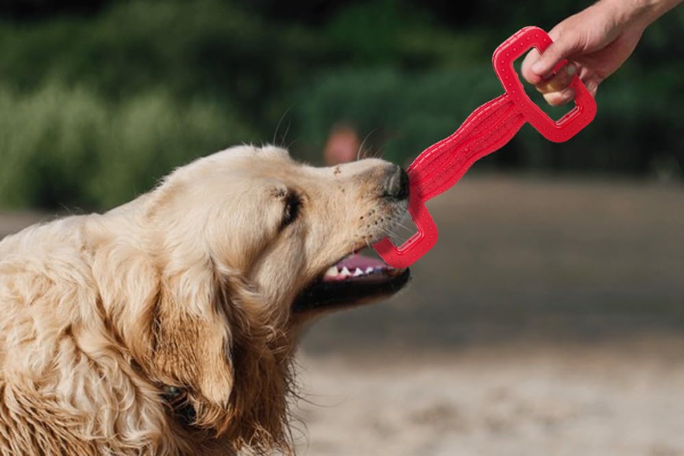 Fuzzl Large Eco Rubber Tugger – Red - Long Lasting Dog Chew Toys for Aggressive Chewers Strong Dog Toy for Dogs Durable Puppy Toys