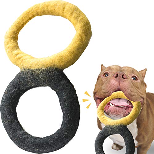 Eco-Tug, All Natural Wool, Handmade, Organic and Eco-Friendly, Dog and Puppy Play Toy (Large 11", Yellow/Black) - color: Yellow/Black, size: Large 11"