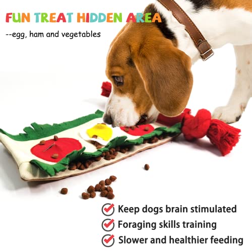 lilfrd Burrito Snuffle Mat Dog Toy, Squeaky Crinkle Rope Puzzle Taco Toy - style: Burrito