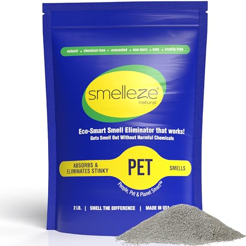 SMELLEZE Natural Pet Odor Eliminator Deodorizer Granules - 2 lb. Bottle