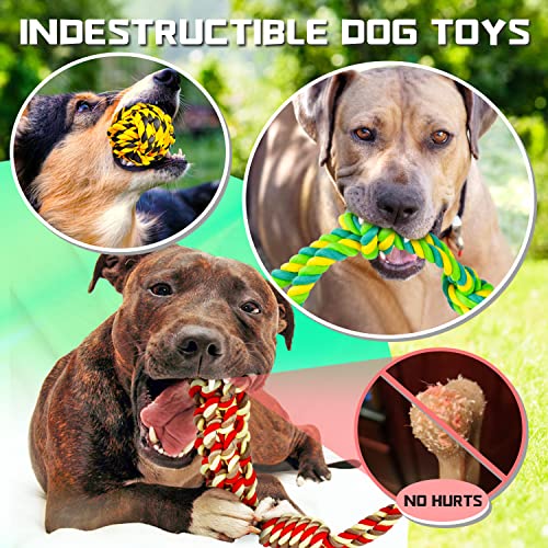 SHARLOVY Dog Rope Toy for Medium Dogs, 14 Pack Heavy Duty Dog Chew Toys - color: 14 Packs, size: Large