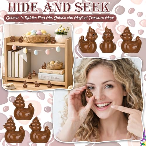 Chunful 25 Pcs Mini Resin Poop Duck Figures Small Poo Duck Figurines Toys - color: Brown, size: 2.5 x 2.5 cm/0.8 x 0.8 inch