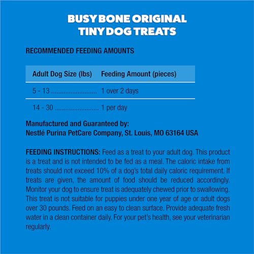Purina Busy Bone Tiny Toy Breed Dog Chew Treats, Original, 60 ct Pouch - size: 60 Count (Pack of 1)