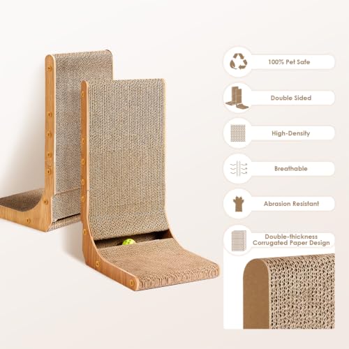EHEYCIGA Extra Wide 16.5in Cardboard Cat Scratcher for Indoor Cats, Brown - color: Brown, size: 16.6x16.5x26.8