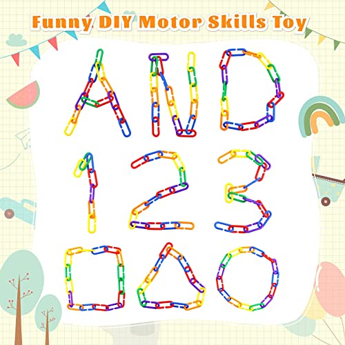 JIALEEY 100PCS Plastic Chain Links, Children's Learning Toy, Mix Color Rainbow DIY C-Clips Chains Hooks Swing Climbing Cage Toys for Bird Sugar Glider Rat Parrot - size: Bird, Rat