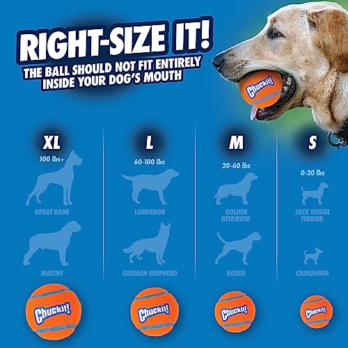 Chuckit! Dog Tennis Ball Toy, Medium 2.5in, 4 Pack, for 20-60lbs Dogs - size: Medium - Pack of 4