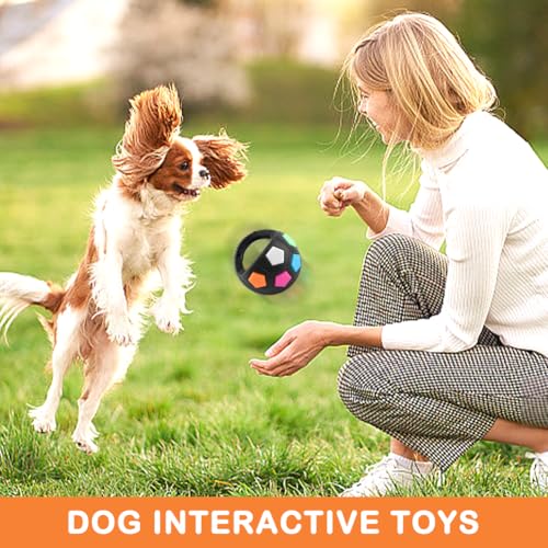 Dog Calming Ball with Handle -Squeaky Floating Rubber Dog Soccer Ball,Black - color: black