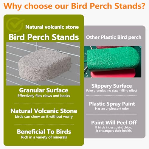 4Pcs Bird Beak Grinding Stone Lava Ledge Parrot Perch Stand Platform,Color - color: 4Pack Colorful | S & L