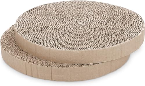 Round Cat Scratcher Replacement Pads (2, Cardboard, 10 * 10inch) - color: Cardboard