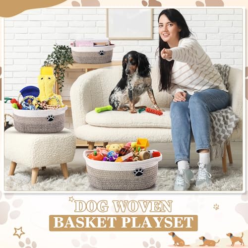 Zopeal Dog Toy Gift Basket Set for Puppy Birthday, Khaki - color: Khaki