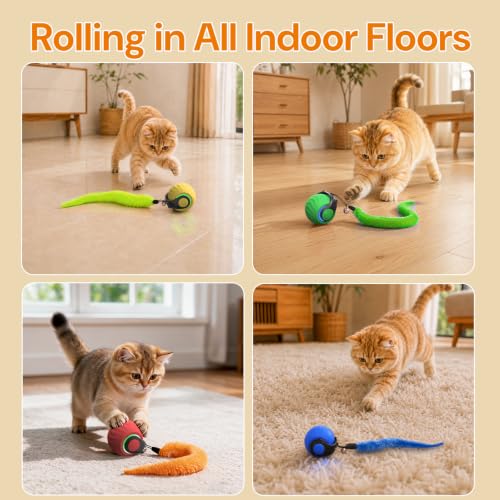 Interactive Cat Toys with Bird Sounds & 7 Speed Modes for Indoor Cats Play - color: A2 Yellow