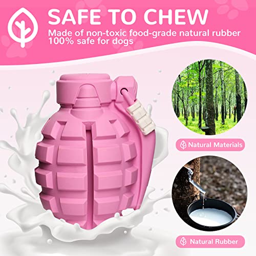 Dog Toys for Aggressive Chewers Large Breed, Fun to Chew (Pink) - color: Pink