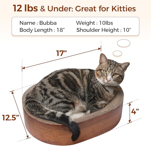 ComSaf Cat Scratcher Bed, Oval Cardboard Scratch Pad Bowl for Indoor Cats