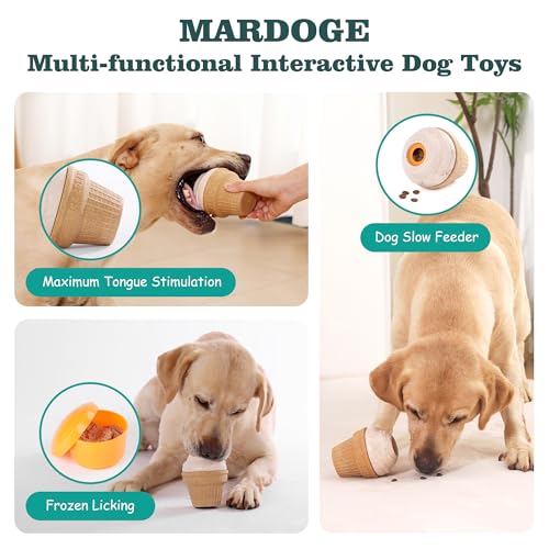 Multi-Functional Interactive Dog Toys for Aggressive Chewers, Indestructible Dog Toys for Medium/Large Breeds,Frozen Dog Treat Dispenser to Keep Them Busy,Reduces Anxiety(Pack of 2) - size: Ice Cream-Pack of 2