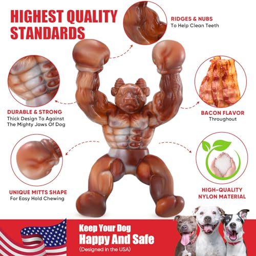 Dog Toys for Aggressive Chewers, Indestructible Dog Toys, Tough Toys for Aggressive Chewers to Keep Them Busy, Dog Chew Toys for Small/Medium/Large Dogs - color: Light Brown