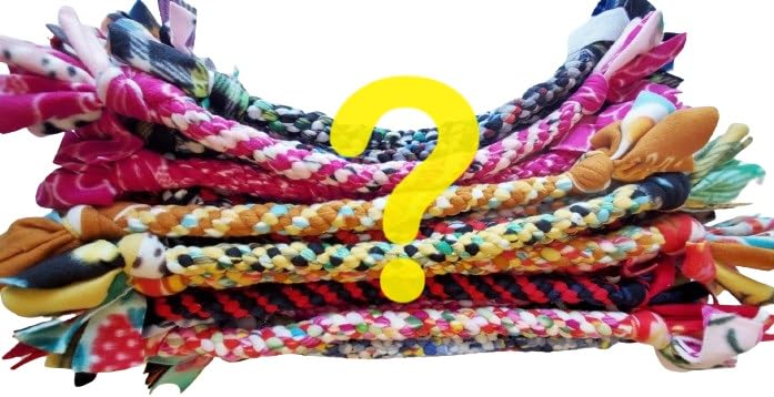 Dog Puppy Tug Pull Toy Rope Play Durable Interactive Entertaining Heavy Duty Fleece Round Square Braid by Knots SO Fast (Mystery 1 pc) - color: Mystery 1 pc