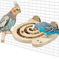 Bird Foraging Toys with Perch, for Novice/Older/Slow-Learning Birds - size: no mirror