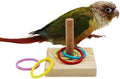 Litewoo Bird Intelligence Training Toy Color Rings Wooden Parrot Tabletop - color: parrot ferrule toy 1