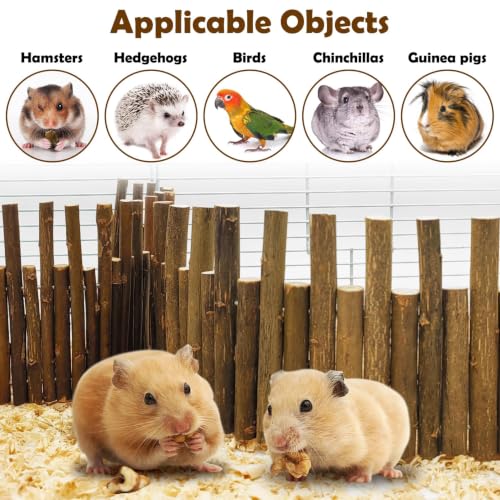 PINVNBY Bendy Hamster Climbing Ladder Bridge Long Natural Wooden Rat Fence - size: L:19.7x4inches,9.8x4inches