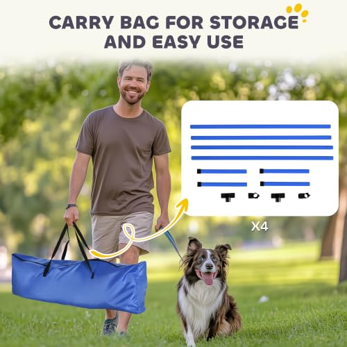 PawHut 4 Piece Dog Agility Training Equipment for Dog Agility Course Blue - color: Blue, size: 4 Piece