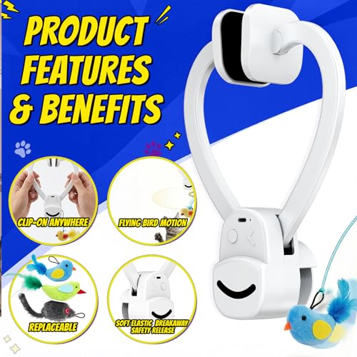 CATPICK Automatic Cat Toy for Indoor Cats, Interactive Doorway Hunting Toy