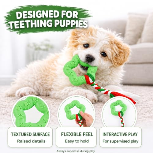 Halloween Puppy Chew Toys, 6 Pack Teething Toys for Small Breed Puppies - color: 6 Pack Green Chew Toys