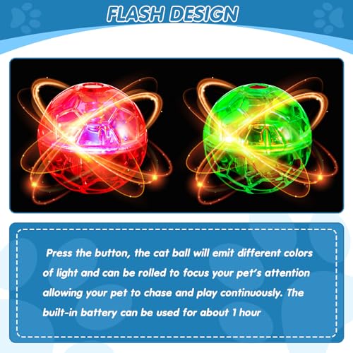 Frienda 4 Pcs Light up Cat Ball LED Motion Ghost Hunting Cat Ball, Colorful - color: Colorful