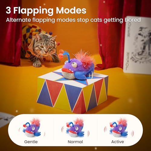 Potaroma Cat Toys Flapping Fish, Interactive Anglerfish with Catnip