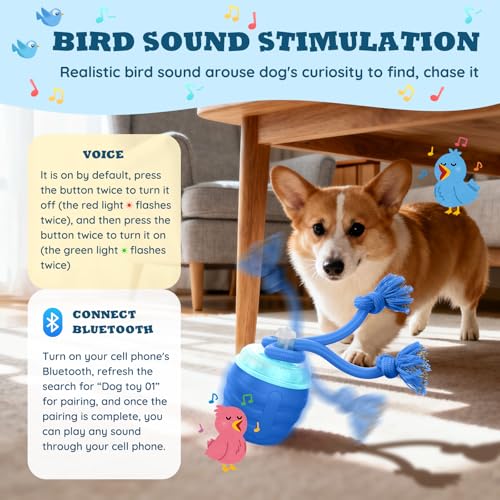 Interactive Dog Toys Ball, Motion Activated Dog Toy for Medium/Large Dogs, Wicked Balls for Boredom, Dogs Toy to Keep Them Busy(Blue) - color: Blue