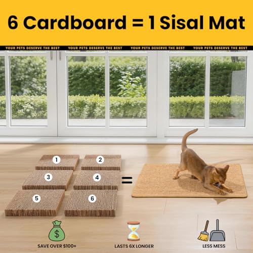 Conlun Cat Scratching Pad, 27.5x35.4in Sisal Mat Couch Protector - color: Brown, size: 1 Pack-XL (35.4'' X 27.5")