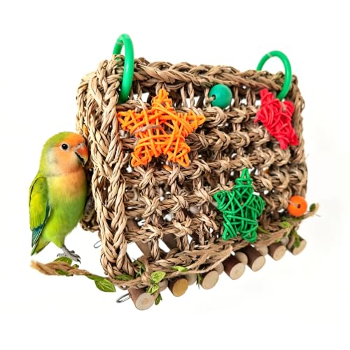 Handwoven Bird Bed for Cage,Breathable Bird Hammock Tent(DIY bridge) - color: DIY