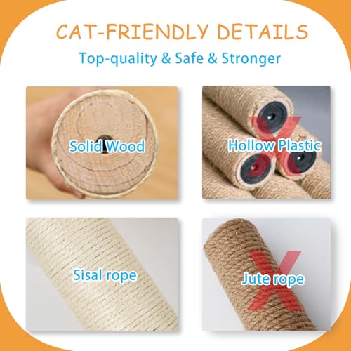 Cat Wall Shelves, 9-Piece Cat Wall Furniture with Sisal Mats - size: 10 pcs