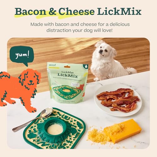 WOOF LickMix, Dog Lick Mat Spread & Meal Topper, Bacon & Cheese